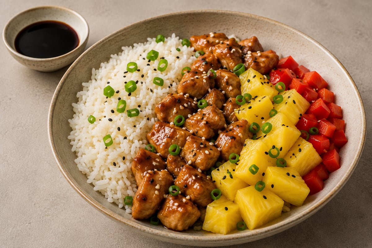 Kyllingebowl med ananas