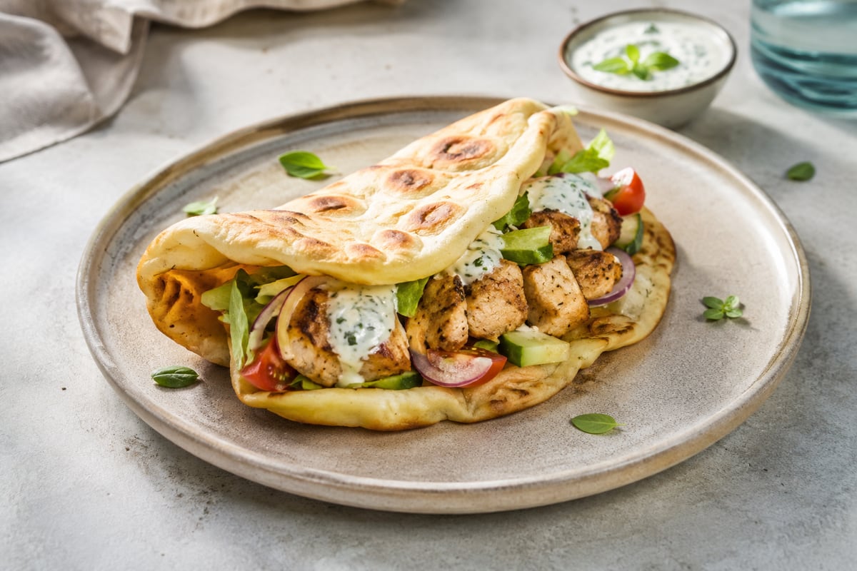 Naanbrød med kalkun