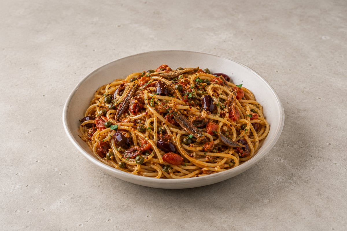Pasta puttanesca-inspireret