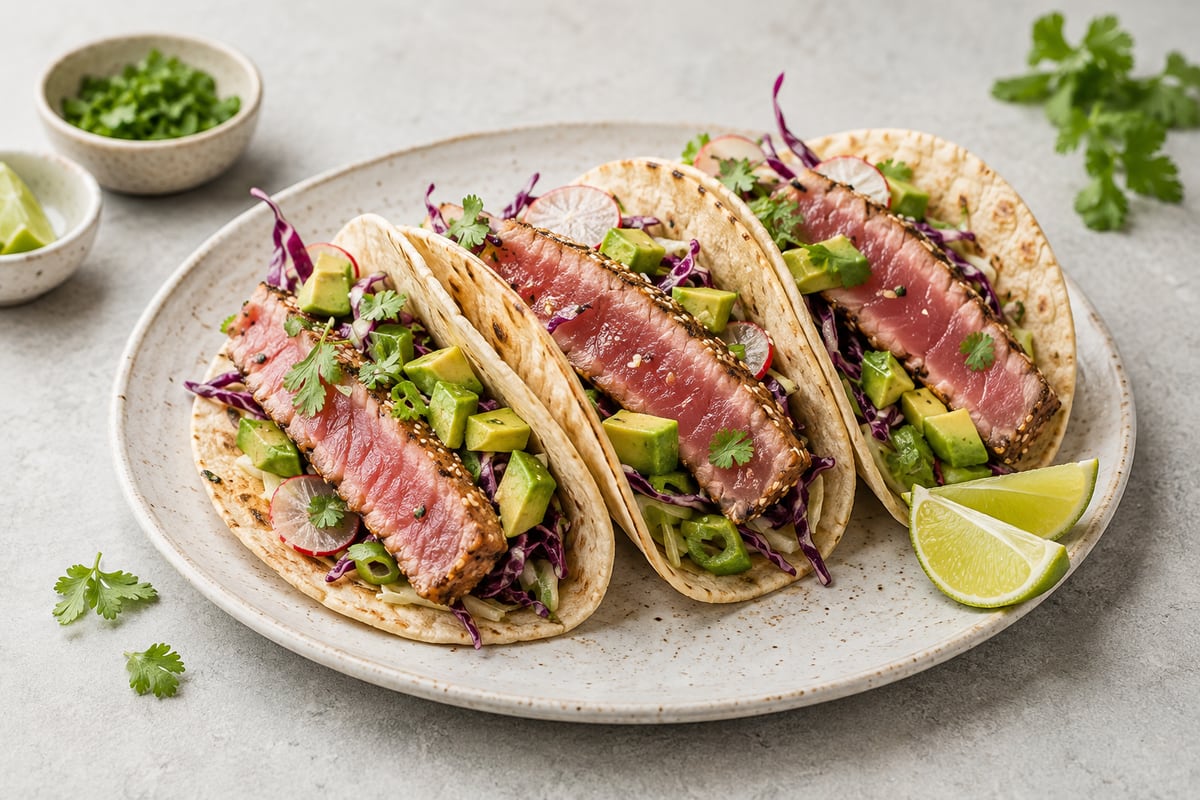 Tunbøftacos med avocado